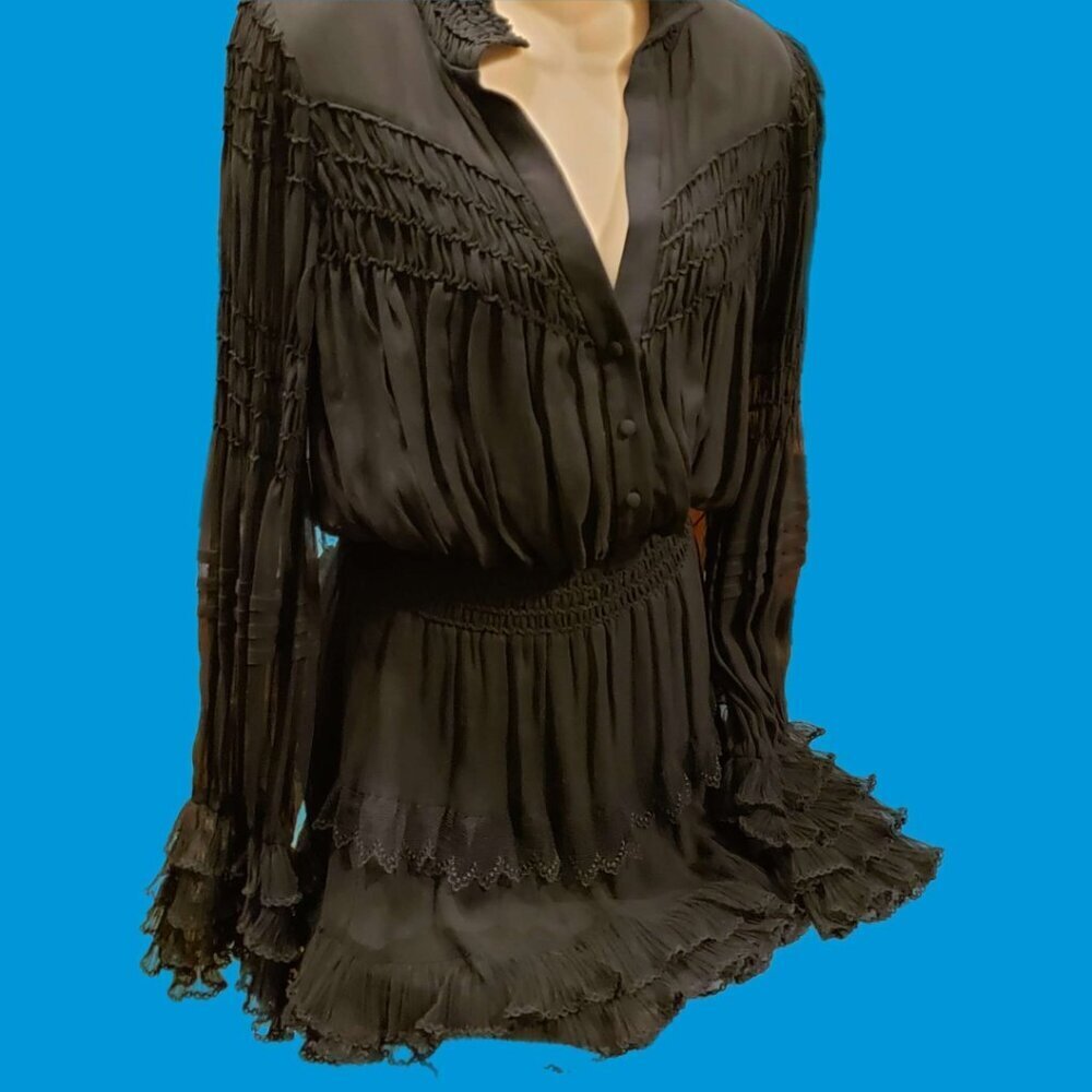 Alexis Silk Mini Dress Black Shannon Please Read - No Sz. Tag - Picture 2 of 11